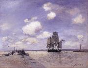 Johan Barthold Jongkind The Jetty at Honflewr oil painting